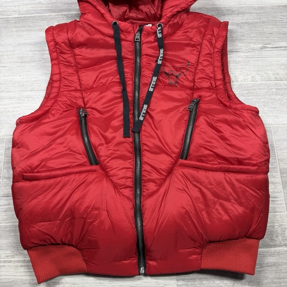 Wear by Erin Andrews Women's Small NBA Chicago Bulls Hooded Puffer Vest Red‎ New - Picture 4 of 10